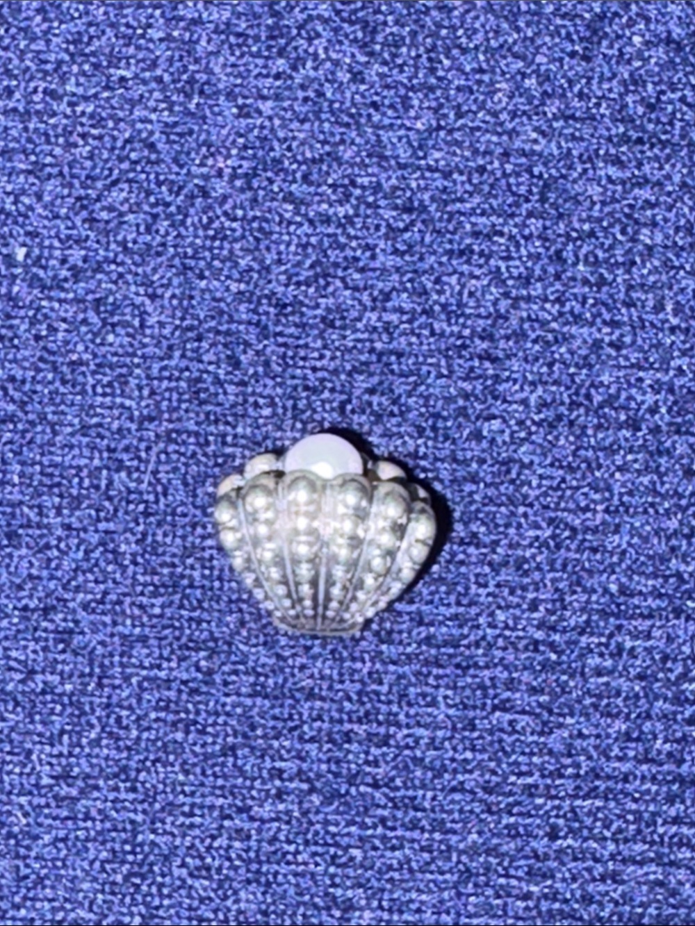 Silver Seashell Pearl Accent Pin